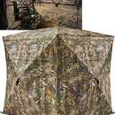 TIDEWE Hunting Blind See Through with Carrying Bag, 2-3 & 3-4 Person Pop Up Ground Blinds 270 Degree, 300D Portable Resilient Hunting Tent(Camouflage)