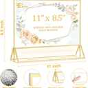 EHWINE 8 Pack Acrylic Sign Holder 8.5 x 11 Horizontal, Double-Sided Stand up Table Top Sign Holders, Gold Acrylic Picture Frame Menu Flyer Paper Holder Display Stand for Office Business Store Wedding Party