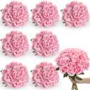 Lyrow 200 Pcs Artificial Roses Realistic Flowers Bulk Real Looking Fake Silk Rose Bouquets with Long Stem Flowers for Wedding Table Centerpieces Bridal Shower Party Home Garden Decor (Pink)