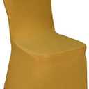 WELMATCH Gold Stretch Spandex Chair Covers - 12 PCS Banquet Events Party Universal Dining Decoration Scuba Elastic Chair Covers Premium (Gold, 12)