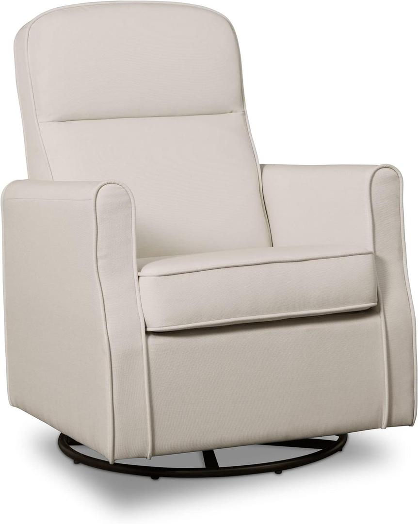 Delta Children Blair Slim Nursery Glider Swivel Rocker Chair, Cream, 26.5x31.5x 36 Inch