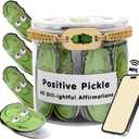 2 x Positive Pickle Cards Jar, Emotional Support Pickle Jar, 60 Positive Affirmation Cards for People, Unique Inspirational Gifts For Women, Best Friend Gift, Birthday Gifts for Mom,Teens, Famaly, Stuff