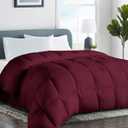 COHOME Premium Twin/Twin XL Size Comforter, All-Season Quilted Down Alternative Duvet Insert, Luxury Hotel GentleSoft Comforter with Anti-Clump Tech & 8 Tabs - Reversible - Burgundy 64x88 inches