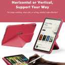INFILAND Case for iPad (A16) 11th Generation 11 Inch 2025, iPad 10th Generation 10.9 Inch 2022 Slim Magnetic Origami Cover with Pencil Holder, Multi-Angle Stand, Auto Wake/Sleep (Watermelon Pink)