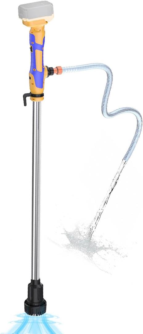 Cordless Stick Water Transfer Pump Compatible With Dewalt 20V MAX Battery, 720GPH High Flow, 32FT Lift, Portable Battery Powered Sump Pump For Pool, Garden, Boat, Fish Tank,RV & Homeowners (Tool Only) (Yellow)