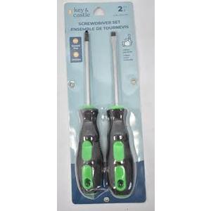 Screwdriver Set Key&Castle 4in. Slotted Plat And 4in. Phillips 2 Ct