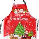 Artist Painting Apron with 2 Pockets Painters Art Aprons Gifts for Women Men (Medium, Winter Snowflake Moose)