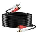 RCA Cable 6ft,2RCA Male to 2RCA Male,Audio Stereo Subwoofer Cable [Hi-Fi Sound] Auxiliary Audio Cord for Home Theater, HDTV, Amplifiers, Hi-Fi Systems,Speakers and etc