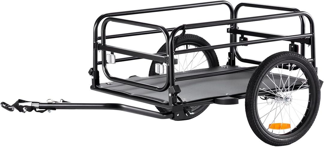VEVOR Bike Cargo Trailer, 160 lbs Load Capacity, Heavy-Duty Bicycle Wagon Cart, Foldable Compact Storage with Universal Hitch
