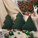 Oudain Christmas Throw Pillows Christmas Tree Pillows Set of 3, 11.81 Inch 9.84 Inch, Tree Shaped Cute Stuffed Pillow Xmas Plush Cushion Decorations for Home Sofa Couch Bedroom Living Room