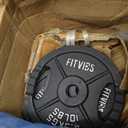 Fitvids Cast Iron Standard Weight Plates Including 5FT Standard Barbell with Star Locks, 45-Pound Set (35 Pounds Plates + 10 Pounds Barbell), Multiple Styles