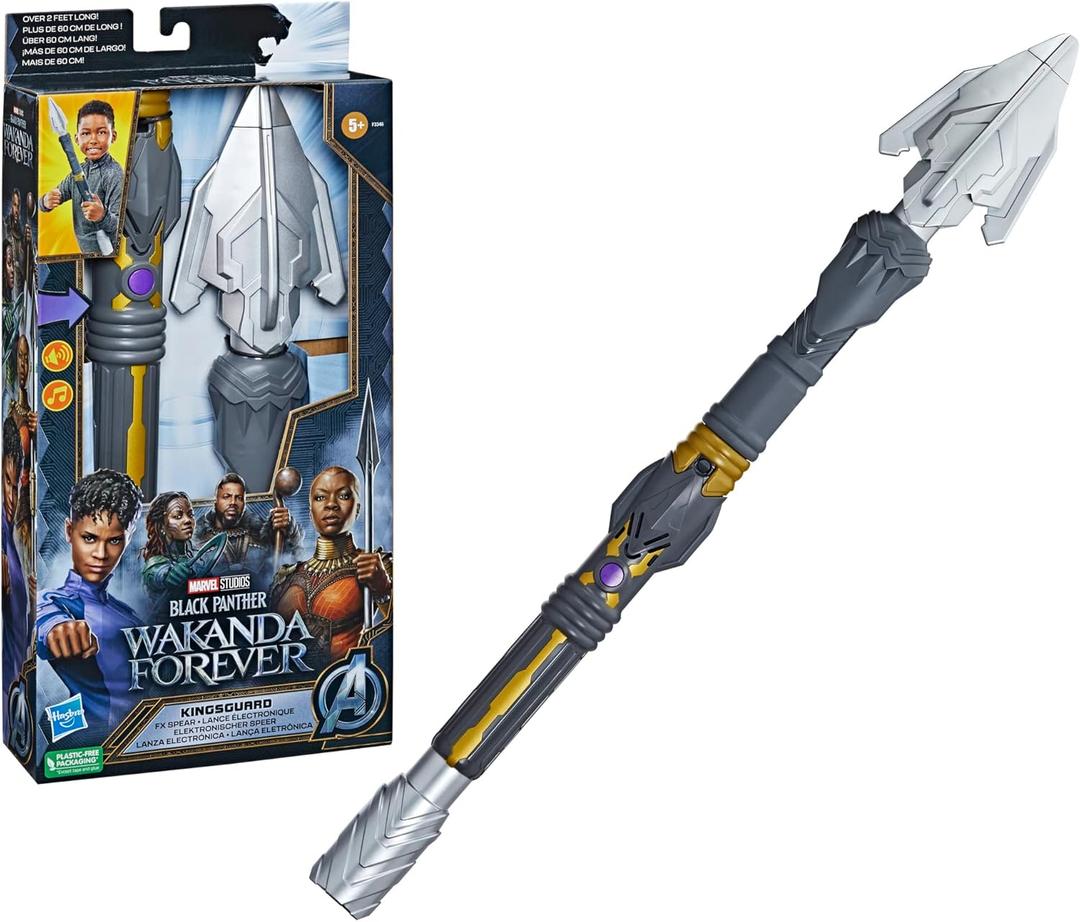 Marvel Black Panther: Wakanda Forever Kingsguard FX Spear, Role Play Toys, Costume, Super Hero Toys for 5 Year Old Boys and Girls and Up
