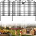Toolterritary 5 Panels Arched No Dig Decorative Garden Fence with Gate, 40in(H) x 12.5ft(L) Dog Fence Outdoor for Yard, Rustproof Metal Garden Fence Animal Barrier for Dogs, Rabbits & Patio