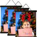 Magnetic Poster Hanger Frame black 3 pack, 8x10 8x12 8x18 Poster Frame Wooden Magnetic Hanging Kit for Walls Map Canvas Artwork