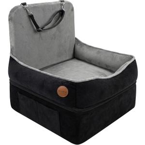 Elevated Dog Cat Car Safety Seat - Waterproof,Black