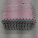 12 Pcs Plush Foam Interlocking Carpet Tiles,Soft Shaggy Fluffy Floor Area Rugs with Padding,Colorful Floor Protective Mats for Home Kids Room Playroom (Pink and Light Blue, 11.8 x 11.8 x 0.39)