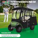10L0L 2/4 Passenger Golf Cart Enclosure for Yamaha G14 G16 G22 G29 Drive 2,Waterproof 600D Rain Cover,with Side Mirror Opening,Transparent Tail Light Panel,Foldable Door,4-Sided Clear Windows