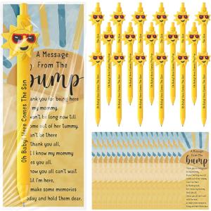 50 Sets Baby Shower Party Favors for Guests Ballpoint Pens With Cards and Bags Thank You Gifts for Themed Baby Shower Gender Reveal Birthday Party Supplies Classroom Prizes Stuffers (Sun)