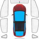KMF 8pcs Full Sun Shades for Tesla Model X 2016-2021 Accessories, Car Window Covers Sunshade for Windshield Side Rear, UV Block and Blackout Privacy for Car Camping Outdoor