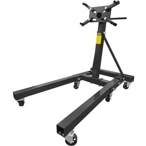 Engine Stand, 2000LBS Capacity Engine Motor Stand with 360-Degree Rotating Head,6 Casters, 4 Adjustable Arms,Folding Heavy-Duty Steel Engine Lift Stand for Auto Motor Repair Black