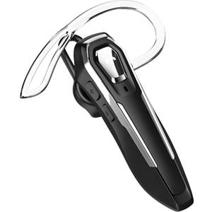 Single Ear Bluetooth Headset for Calls, Wireless Earpiece with Noise Canceling Microphone, 36Hrs Talk Time, Lightweight Hands-Free Headset for Driving/Office, Crystal Clear Calls (Black)