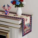 3 x XCHI Gnome Stars Patriotic America Memorial Day 4th of July Table Runner Table Decoration for Party Home Kitchen Dining Holiday Decor 13x60 Inch