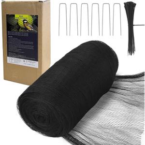 Bird Netting for Garden - 28 x 30 FT Heavy Duty Anti Bird Netting Mesh with Ties and Landscape Staples for Vegetable, Fruit Trees & Other Plants, Lasting Against Birds Deer Squirrels and Poultry