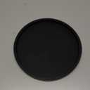 Silicone Bathroom Tray Round Vanity Tray Decorative Soap Holder Kitchen Countertop Organizer Coffee Table Decor for Candle, Perfume, Plant, 9 Inch, Black