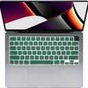Se7enline Compatible with MacBook Keyboard Cover Skin for Mac Neo & Air 13/15 & Pro 14/16 inch (M5 M4 M3 M2 M1 A18 Pro) 2026/2025/2024/2023/2022/2021 Silicone Waterproof Dustproof Durable,Green