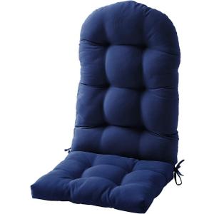 FILUXE Adirondack & Rocking Chair Cushion, High Back Patio Cushions - Waterproof Solid Tufted Pillow, Indoor/Outdoor Pads with Ties, Fade-Resistant & Seasonal All Weather Replacement (Royal Blue, 1) (1 Count (Pack of 1), Royal Blue)