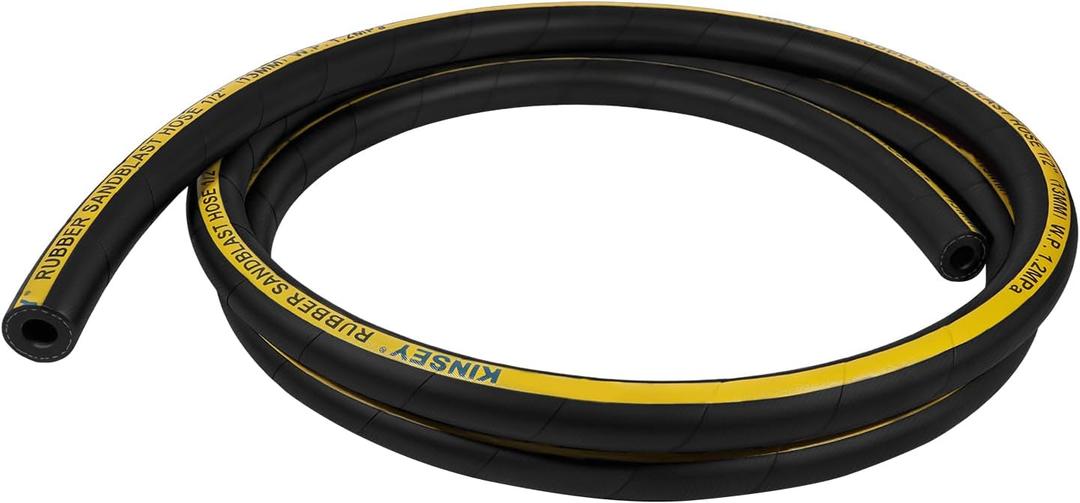 Sandblast Hose 1/2" Id, 1" Od, 10 Ft Long, Sand Blaster Hose for Heavy Duty Rubber Sandblaster Hose Sandblasting Gun Pressure Washer Sandblasting