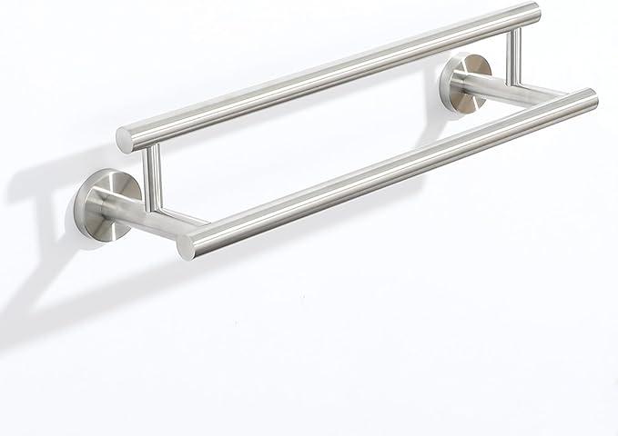 Alise Double Bath Towel Bars Towel Racks for Bathroom Lavatory,Wall Mount Towel Holder SUS304 Stainless Steel Towel Hanger Towel Rail 12 Inch,GYT6902-300-LS Brushed Nickel