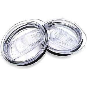 XccMe 20oz Skinny Tumbler Replacement Lids 2 Pack,Spill Proof Splash Resistant Silicone Sliding Covers,Straw Friendly, BPA Free, Set of 2