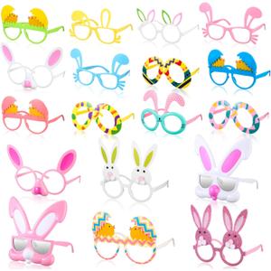 18 Pairs Plastic Easter Glasses for Boys Girls Adult Bunny Chick Funny Eyeglasses for Frame Easter Party Favors Supplies Gift Basket Stuffers