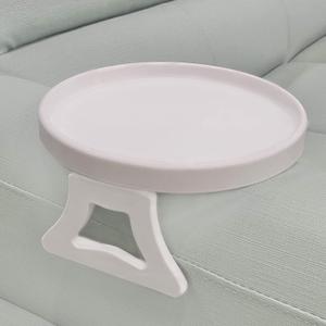 NDL Sofa Armrest Clip Table  No-Slip Couch Tray for Drinks, Snacks, Remote, Gamepads, Adjustable Armchair Table for Living Room, Bedroom, Dorm  Fits Most Armrests (White)