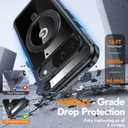 GUSTAVE Magnetic Stand for Google Pixel 9 Case [Fit for MagSafe] [360Rotatable Stand] [Built-in Tempered Glass Screen Protector] Full-Body Shockproof Military-Grade Protective Case Black