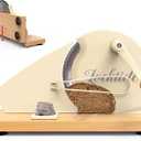 Foldable Extra Large Manual Bread Slicer for Sourdough Bread - Adjustable Thickness & Evenly Slice, with Knob and Scale, Folding Woodbase, Suction Cups and Bread Guide for Bagel, Sandwiches, Toast, Size: Extra Large