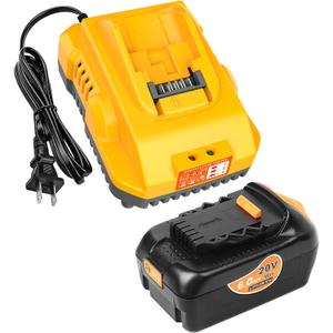 Genuine Capacity 20V Max Replacement for Dewalt Battery 6.0Ah and DCB112 Charger - OEM Equivalent Capacity, Compatible with 12-20V Battery and All 20V Dewalt Cordless Tools (Yellow)