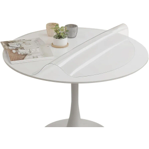 Round Clear PVC Tablecloths Waterproof Round Table Protector Anti-hot Table mat Thickness 2mm Transparent Tablecloths Dia.24Inches