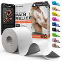 Kinesiology Tape - Waterproof Athletic Sports Tape for Knee, Shoulder, Arm & Back Support | 3-5 Day Adhesion, Hypoallergenic & Latex-Free + Taping Guide (Uncut, 2"x16.4ft Roll, Frosted White)