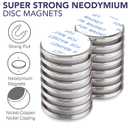E BAVITE Super Strong Neodymium Disc Magnets with Double-Sided Adhesive, Powerful Permanent Rare Earth Fridge, DIY, Building, Scientific, Craft, and Office Magnets, 1.26 inch D x 1/8 inch H-16PCS