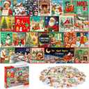 Civaner 1000 Sets Jigsaw Puzzles Winter Christmas Holiday Puzzles for Adults Christmas Calendar Countdown 2026 Xmas Jigsaw Puzzle Holiday Santa Puzzle Gifts Idea for Adults