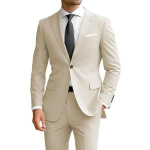 Wangyue Men's 2 Piece Suit Slim Fit Suits for Men Two Button Blazer Formal Business Jacket Suit for Wedding Prom Dinner, M