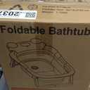 BUNWAG Baby Bathtub, Collapsible Newborn Bathtub for Infant to Toddler with Soft Cushion and Thermometer,Portable Travel Newborn Tub with No-Slip Feet, Baby Shower Gifts, 0-12 Months Baby Bath, Grey