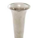 Deco 79 Aluminum Metal Decorative Vase Fluted Centerpiece Vase, Flower Vase for Home Decoration 4" x 4" x 10", Silver