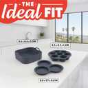 Gourmia Air Fryer Accessories Set - 3 Piece Silicone, Liner, Egg Bite Cooker, 7-Hole Cupcake Mold, BPA-Free, Nonstick, Heat Resistant 445F, Dishwasher Safe, Food Grade