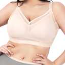 ANYIRIS Full Coverage Minimizer Bras for Women No Underwire Plus Size Wireless Bras Unlined Support Comfort Everyday Bra 34C