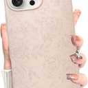 MZELQ for iPhone 16 Pro Case, Silicone Rose Floral Flower Cute Pattern, Camera Protection Soft Slim Phone Case for Girls Women -White