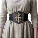 Medieval Renaissance Leather Waist Corset Belt for Ren Faire | Women Viking Waist Cincher Belt, Gothic, Halloween, Elf Witch Sorcerer Pirate Peasant Fantasy Cosplay, LARP, Daily Wear