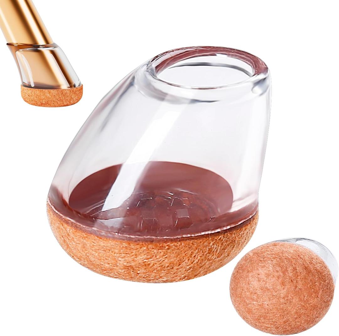 24 PCS Small Chair Leg Floor Protectors for Hardwood Floors, Round Silicone Caps with Felt Pads for 15-25 Slanted Legs, Chair Leg Covers to Protect Floors, Anti-scratch & Noise(Clear,Fit 0.55"-0.75")